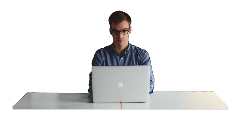 men, lancer, front view, notebook, businessmen, human, portable, development, laptop, glasses, retro, cut out, one person, lifestyle, man, copy space, desk