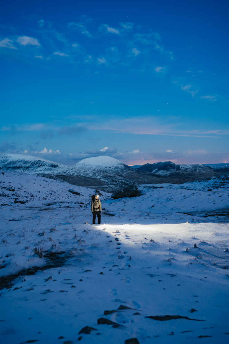 headtorch, ice, late, environment, adventure, standing, nature, light, day, frozen, no people, snowy, surrounding, night time, amazing, snow, night, blue