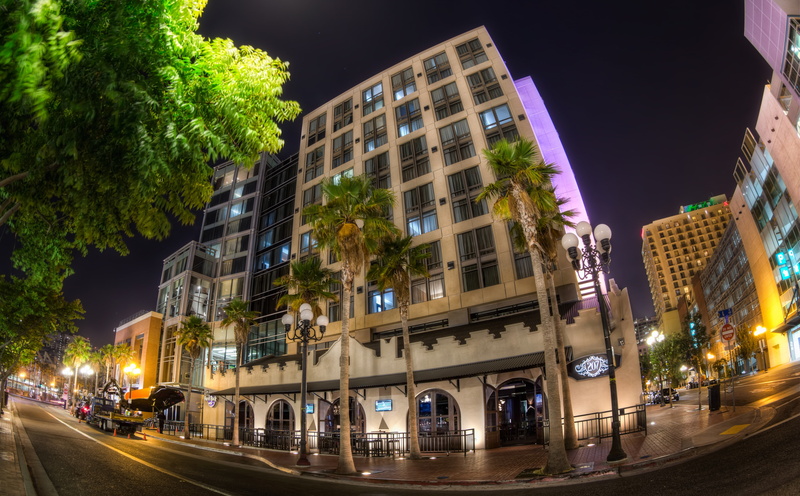 brown, building, hard, city life, building exterior, nature, concrete, office building exterior, California, United States, illuminated, street light, san diego