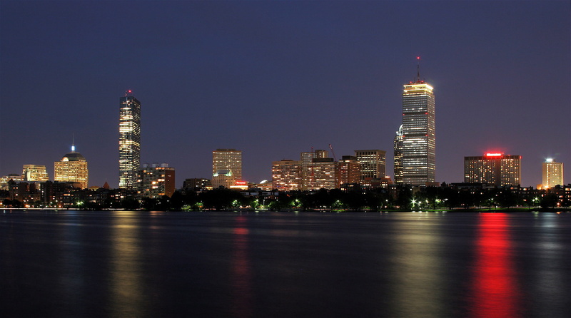 boston, architecture And Buildings, office building exterior, sky, residential district, Massachusetts, lights, no people, built Structure, financial district
