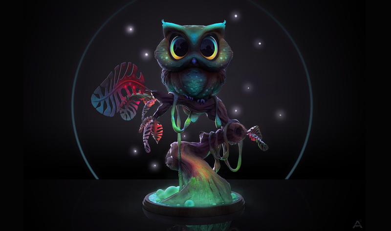 tree, owl, Ashley A. Adams, Midnight Owl, 1080P, night