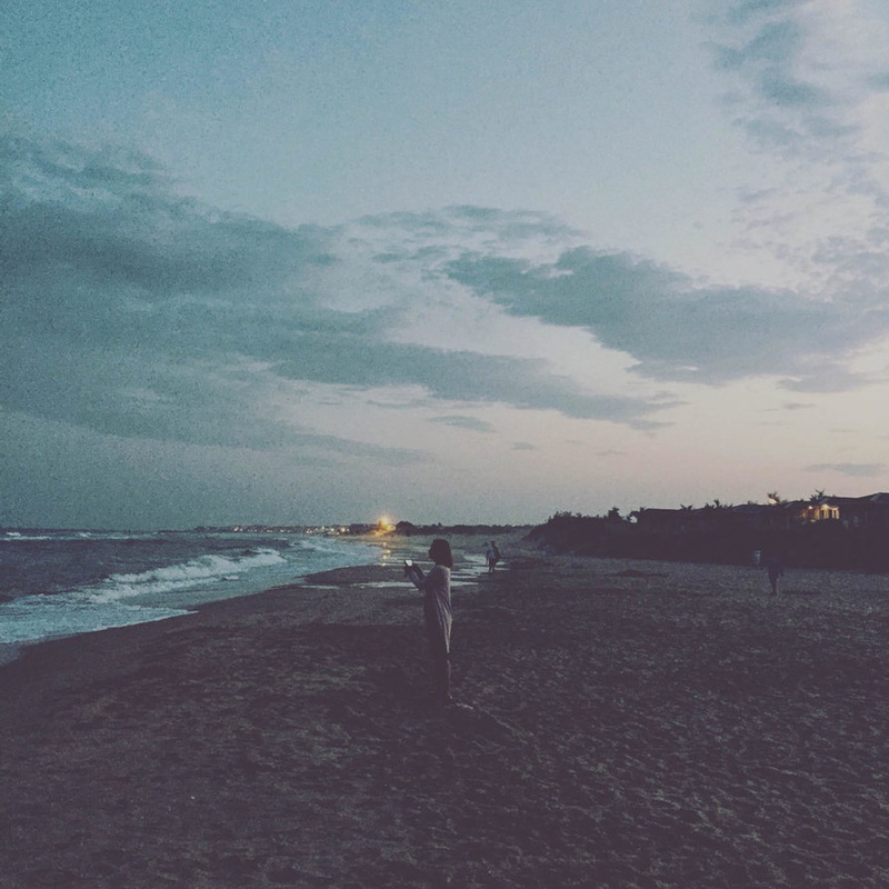 scenics - nature, outdoors, blurry, full length, real people, dark, sharp, photo, rear view, people, sea, women, land, water, night, sky, late night vibes
