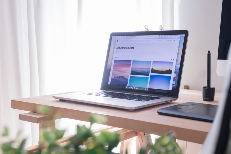 desk, design, computer network, laptop, green, curtain, indoors, 5K, office, candle, internet, table, wireless technology, day, plant, window, business