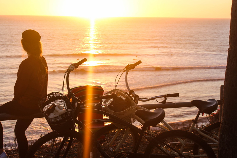 mode of transportation, bike, beach, ocean, nature, one person, real people, bicycle, water, 1080P, sky, travel, explore, united states, land, encinitas