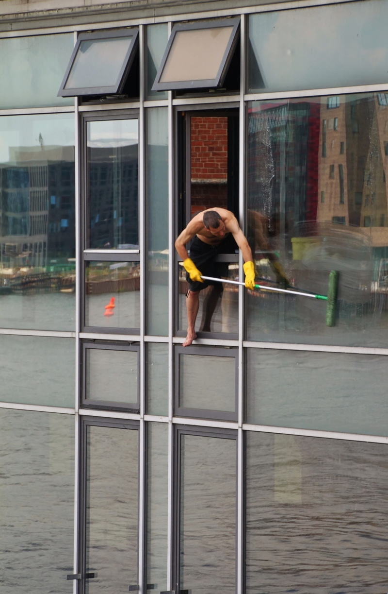 reflection, city, human, lifestyles, man, germany, capital, window cleaner, building, window, cleaning, man muscle, men, transparent, home, glass - material