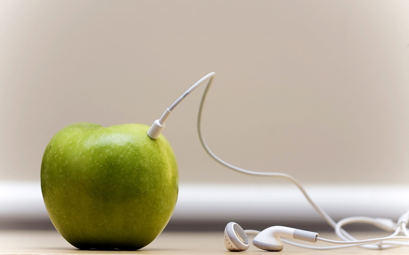 funny, 2K, background, green, natural, device, earpods, apple