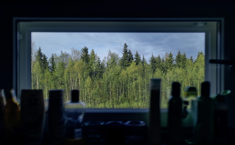 glass, nature, conference room, motor vehicle, couch, furniture, beauty in nature, lighting, transparent, tornio, sky, indoors, home theater, field, land vehicle