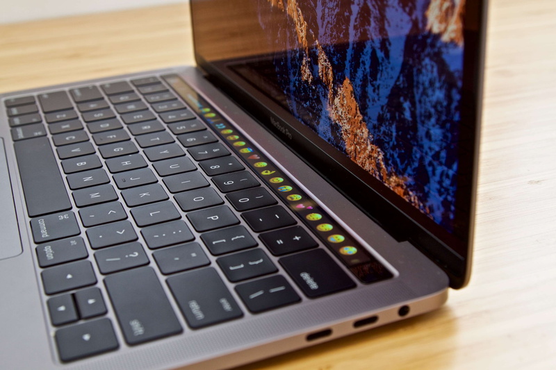 touch bar, no people, macbook, close-up, 4K, desk, connection, using laptop, table, global communications, laptop, computer key, keyboard, indoors, macbook pro
