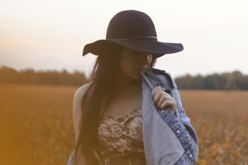 bite, serious, look, beautiful, photography, one person, black hair, season, person, rural scene, portrait, denim, lens flare, focus on foreground, women