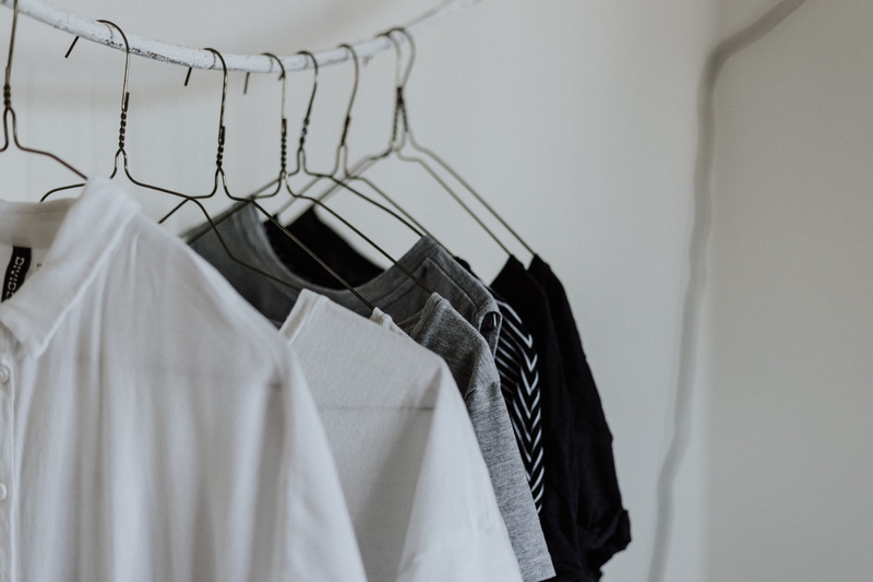 cute, store, in a row, modern, clean, shirt, hanger, simple, coathanger, black, color, choice, white color, rack, grey, hang, 5K, button down shirt, garment