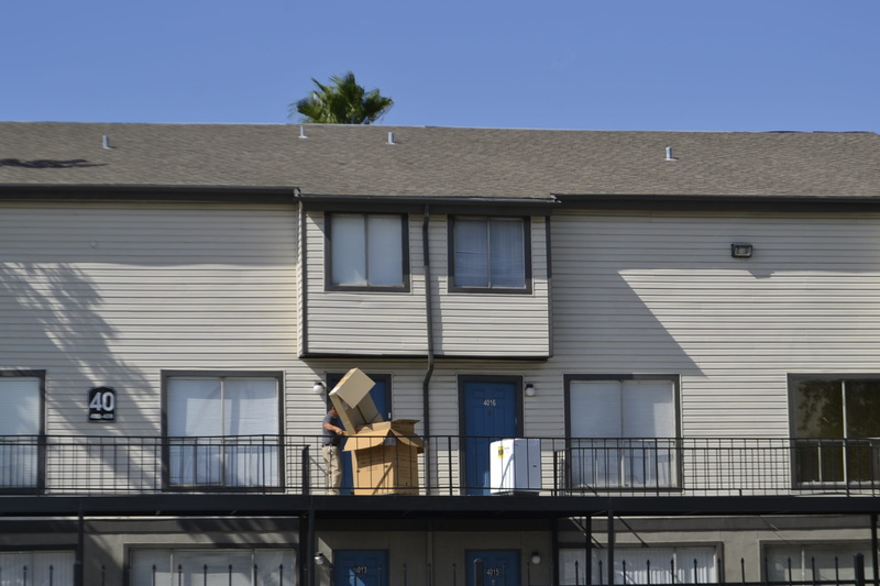dryer, white, day, white man, unpacking, cardboard box, nature, sky, caucasian, roof, house, no people, architecture, home, outdoors, white male, move