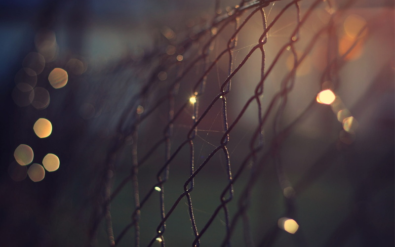 close-up, 1080P, fencing, bokeh, grill, lights, metal, night, web, netting