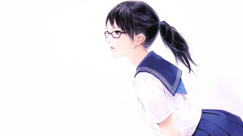 background, skirts, kishida, glasses, art, simple, anime, girls, school uniforms, school, uniforms, mel, 1080P, hd, people, schoolgirls, sailor