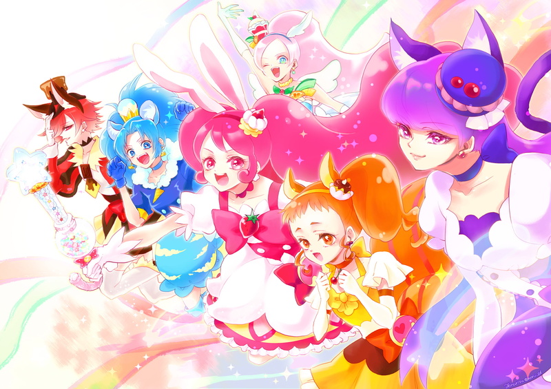 aoi, whip, macaron, cure, kenjou, tategami, custard, himari, ichika, chocolat, 1080P, kirahoshi, kirakira, usami, arisugawa, gelato, akira, mode, ciel