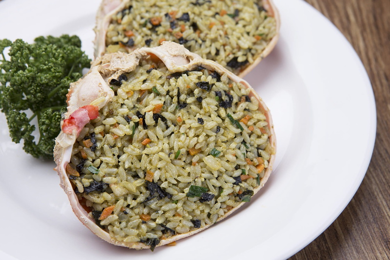 fried, cooked, freshness, fruit, spice, dinner, vegetable, vegetarian food, breakfast, ready-to-eat, close-up, crab, wellbeing, food, rice, crockery, appetizer