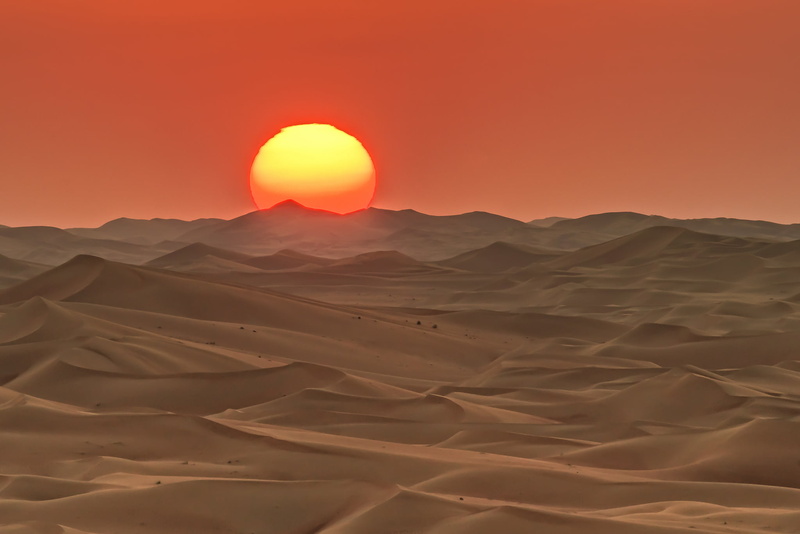 outdoors, UAE, sand dune, tranquility, scenics - nature, mountain, sun, atmospheric, remote, Abu Dhabi, the sun, sand, nature, 1080P, land, non-urban scene