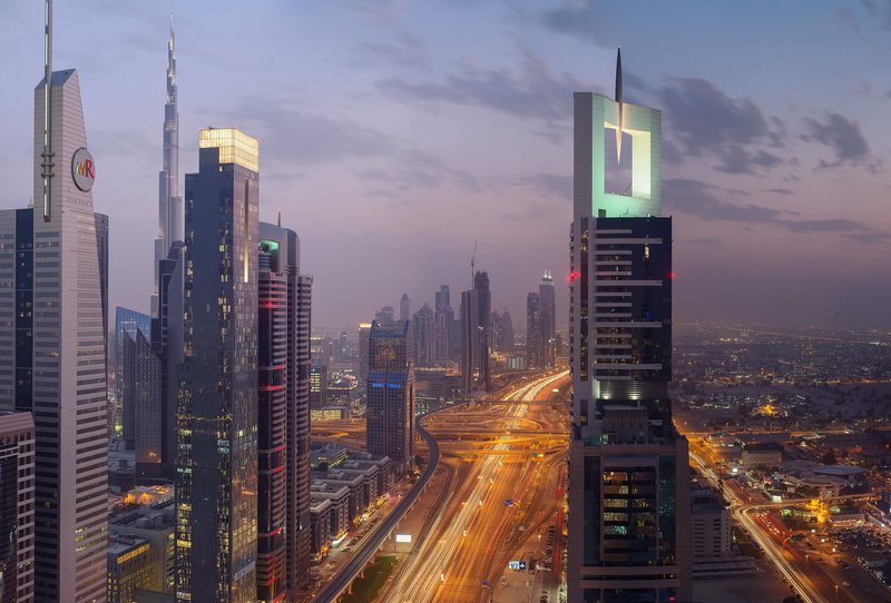 evening, Night, 1080P, dubai, UAE city of Dubai, uae, city, lights