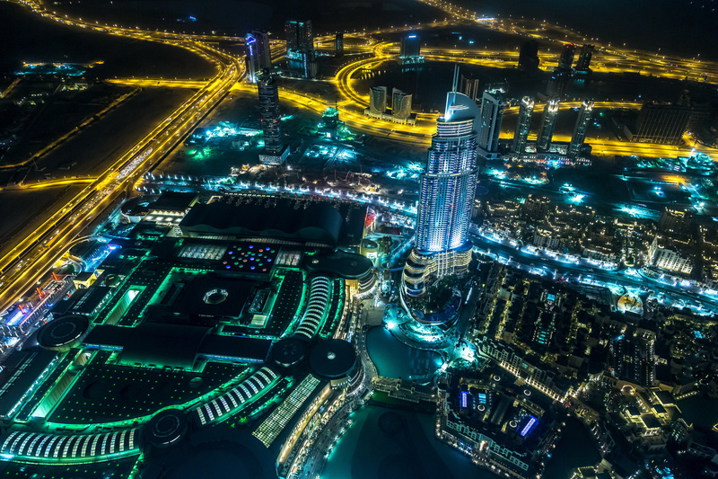 4K, Skyscrapers, Burj Khalifa, 4K, Nightscape, Dubai