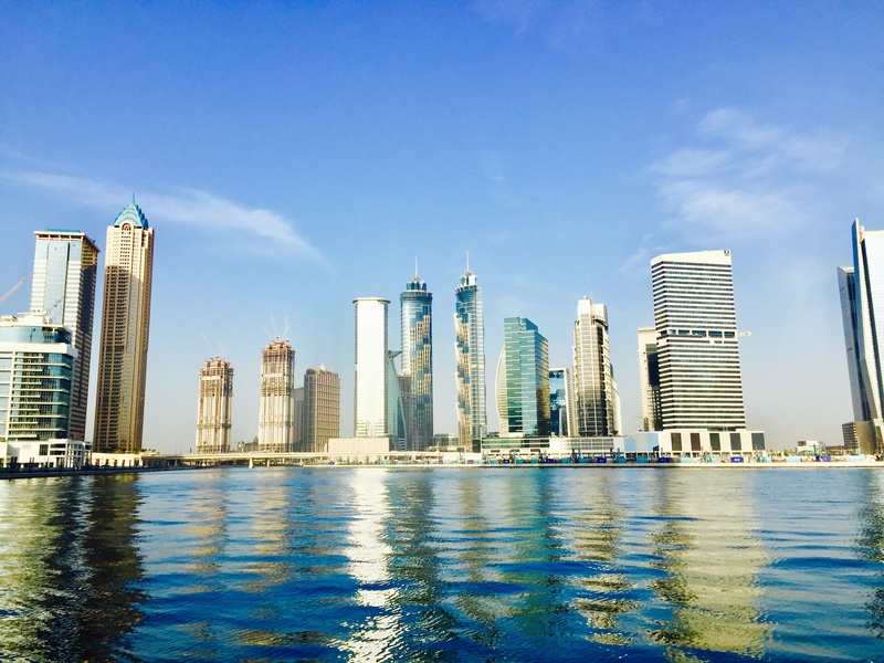 modern, financial district, built Structure, urban Scene, uae, persian Gulf Countries, nature, tall - high, spire, water, luxury, sky, skyscraper, architecture