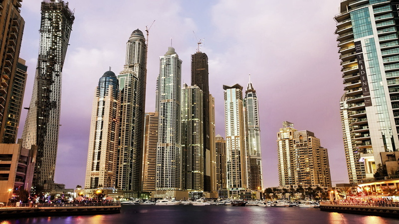 tall - high, building, building exterior, architecture, landscape, rise, nature, financial district, spire, office building exterior, Dubai, sky, modern