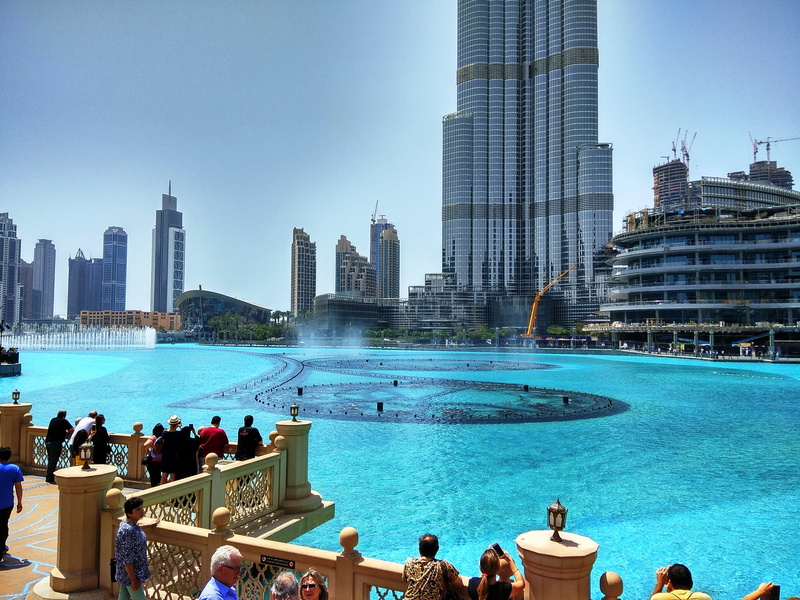 men, large group of people, water, travel destinations, crowd, sky, group of people, nature, dubai, skyscraper, lifestyles, fountain, dubai mall, 4K, tall - high