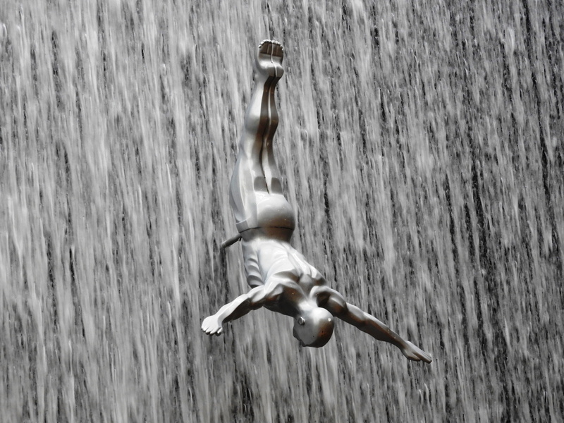 day, nature, dubai, fountain, animals in the wild, waterfall, blurred motion, speed, animal wildlife, close-up, wood - material, dubai mall, diving figure
