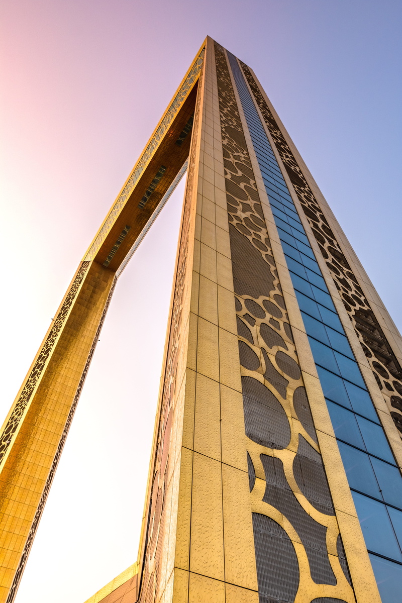 modern, sky, office building exterior, emirates, tall - high, tower, city, skyscrapers, clear sky, architecture, travel destinations, low angle view, dubai