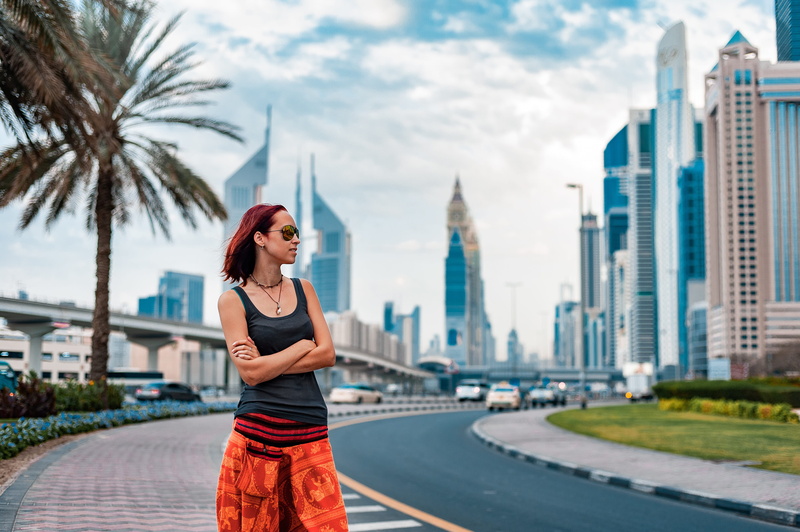 hairstyle, olga, dubai, young adult, tourism, architecture, built structure, road, women, 4K, one person, lifestyles, sirwal, emirates, day, adult, beautiful woman