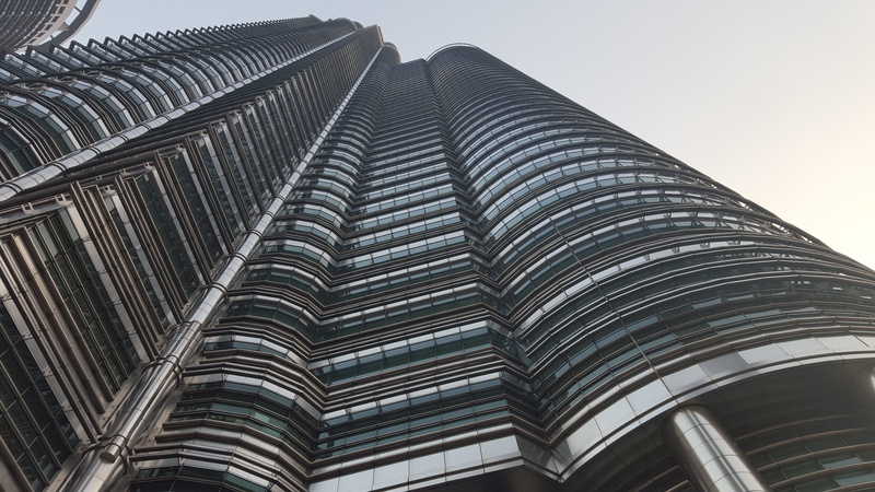 office building exterior, day, architectural feature, nature, lumpur, petronas, building exterior, petronas towers, low angle view, financial district