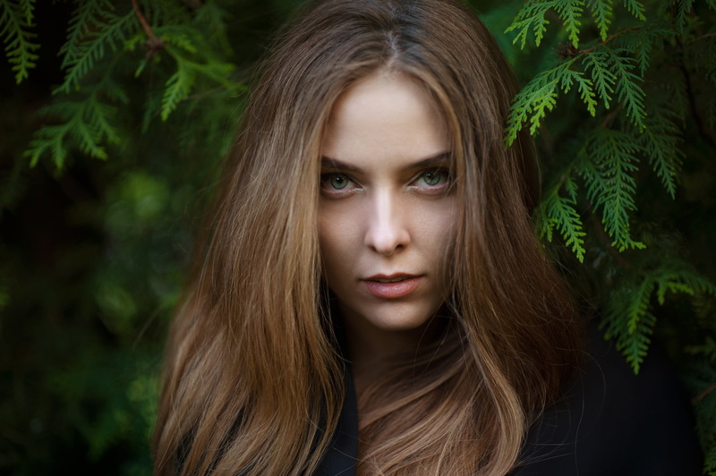 young adult, headshot, front view, portrait, model, 1080P, beautiful woman, face, Maxim Maximov, hairstyle, blond hair, plant part, Amina Katinova, women