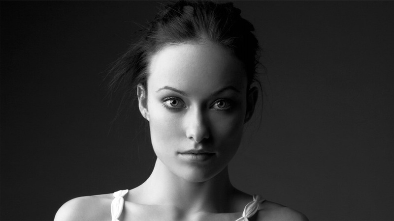 young adult, monochrome, cut out, serious, hairstyle, human face, actress, Olivia Wilde, 1080P, studio shot, beautiful woman, portrait, headshot, one person