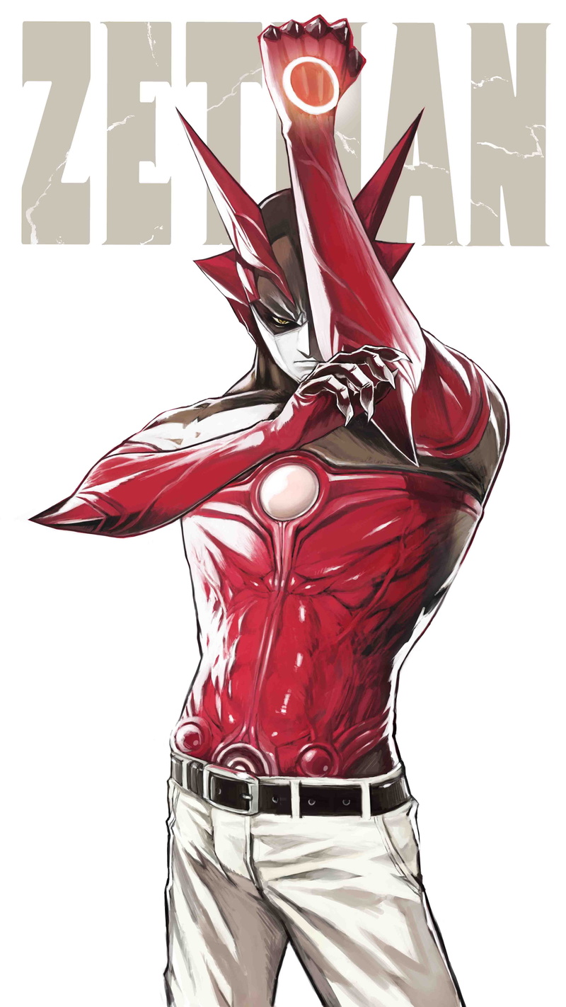 Kanzaki Jin, 5K, Zetman, anime, white background, arms up