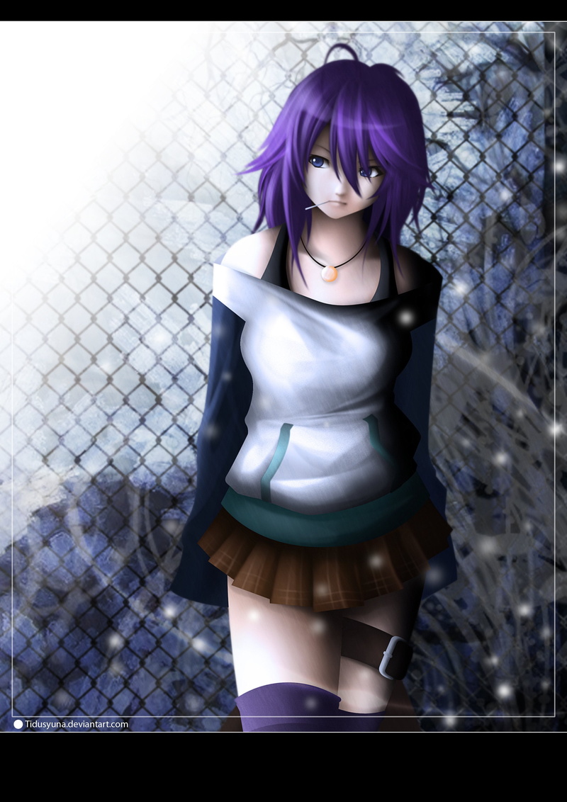 vampire, purple, lollipops, rosario, mizore, 2K, shirayuki, hair