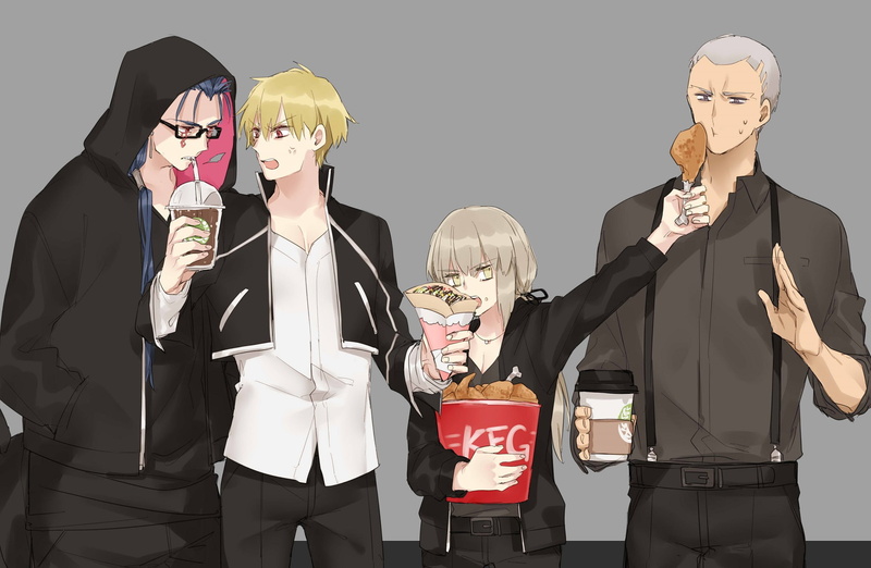 1080P, Fate/Grand Order, Gilgamesh (Fate Series), Cu Chulainn Alter, Emiya Alter, Fate Series, Saber Alter