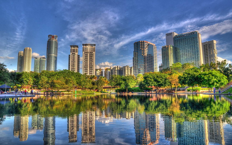desktop, backgrounds, kuala, gardens, lake, 1080P, windows, malaysia, lumpur