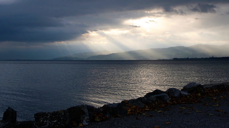 2K, shadows, sunbeam, spacer, reflection, body, mood, aura, storm clouds, dark clouds, rock - object, landscape, storm, the background, nature