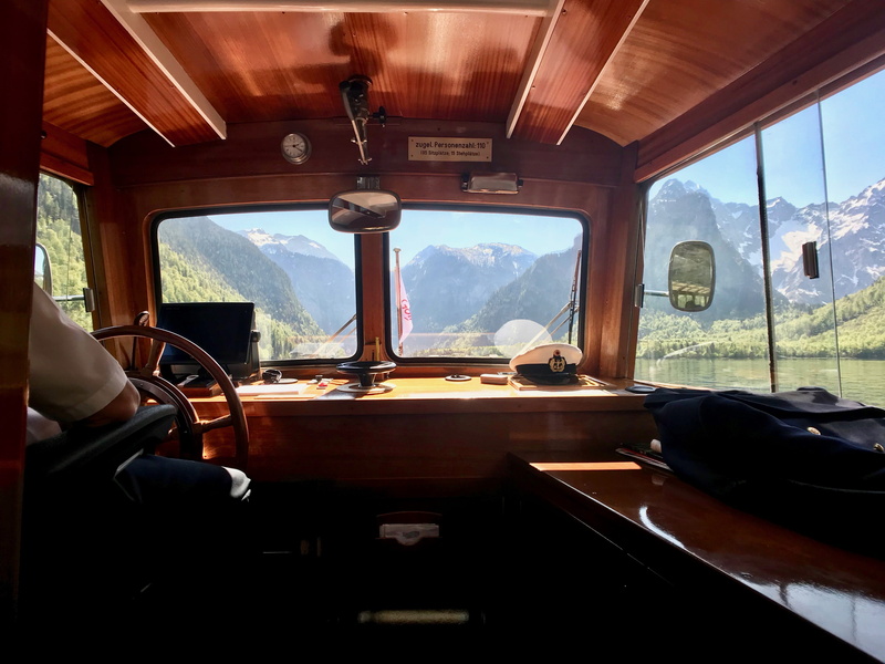 water, trees, captain, rail transportation, germany, transportation, schönau am königssee, mirror, public transportation, seat, nautical vessel, bavaria