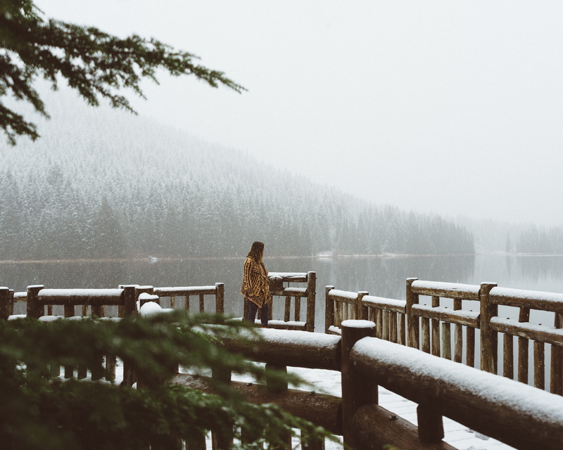 bridge, rain, color Image, moving Activity, brown, water, cold temperature, scenics - nature, dock, tranquility, seat, woman, no people, lake, beauty in nature