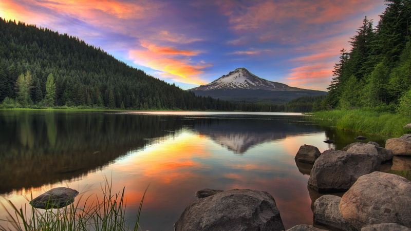 beauty in nature, tree, mountain range, scenics - nature, plant, nature, national park, mountain, dawn, wilderness, landscape, cloud - sky, mountain lake