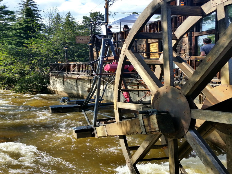1080P, building exterior, united states, outdoors, nature, water wheel, river, fuel and power generation, no people, day, tree, estes park, architecture