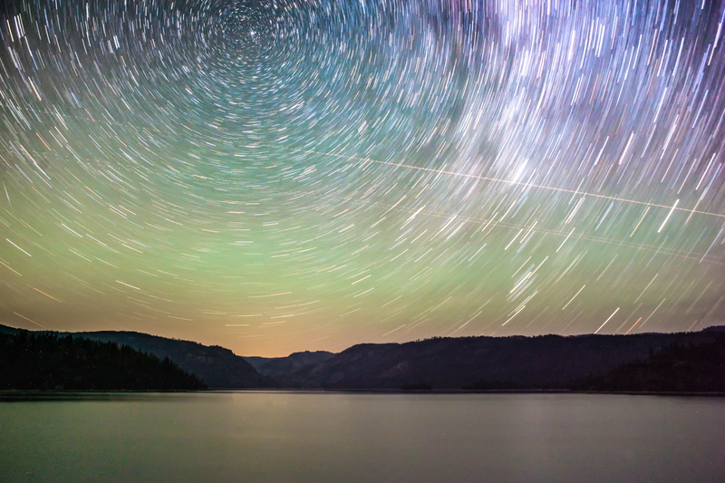 5K, stars, color, no people, space and astronomy, mountain, universe, star, star trail, idyllic, star - space, long exposure, lake, tranquil scene, united states