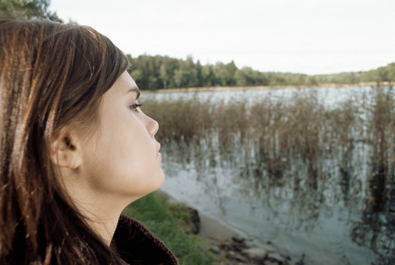 headshot, water, copy Space, dreams, woman, one Person, forest, profile view, cheerful, relaxation, beauty, hair, focus on foreground, young Adult, face