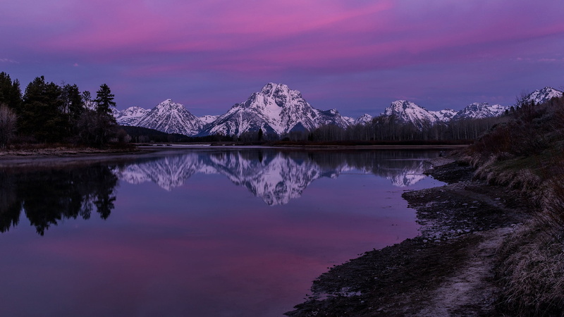 tranquility, sky, Snake River, The Snake River, nature, mountain, plant, Wyoming, lake, National Park Grand Teton, mountain range, reflection lake, tree