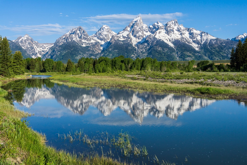 Wyoming, 1080P, trees, Rocky Mountains, Snake River, mountains, river, reflection, The Snake River, National Park Grand Teton, Grand Teton National Park