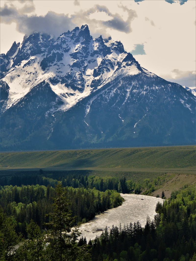 environment, grand teton mountains, tranquility, mountain range, land, no people, snake river, sky, snow, landscape, mountain, snowcapped mountain, wilderness