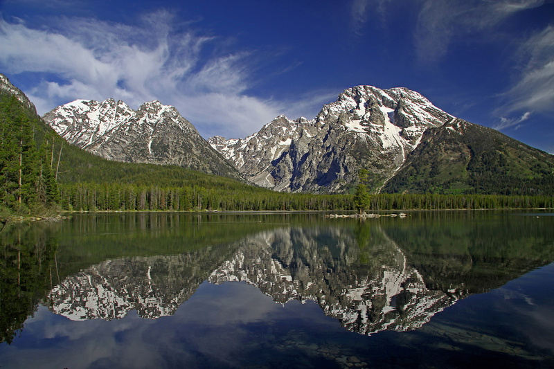 mountains, teton, forest, grand, 1080P, wyoming, mount, reflection, moran, lake
