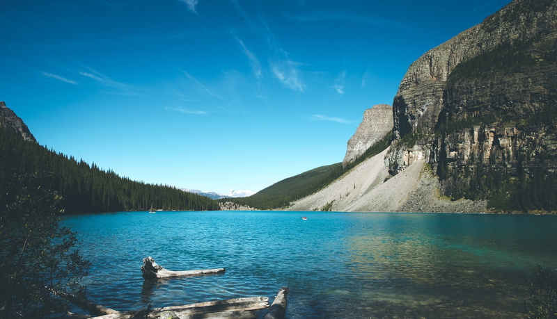 nature, outdoor, water, flow, valley, tranquility, sky, non-urban scene, idyllic, one person, landscape, mountain, rocks, rock - object, tranquil scene