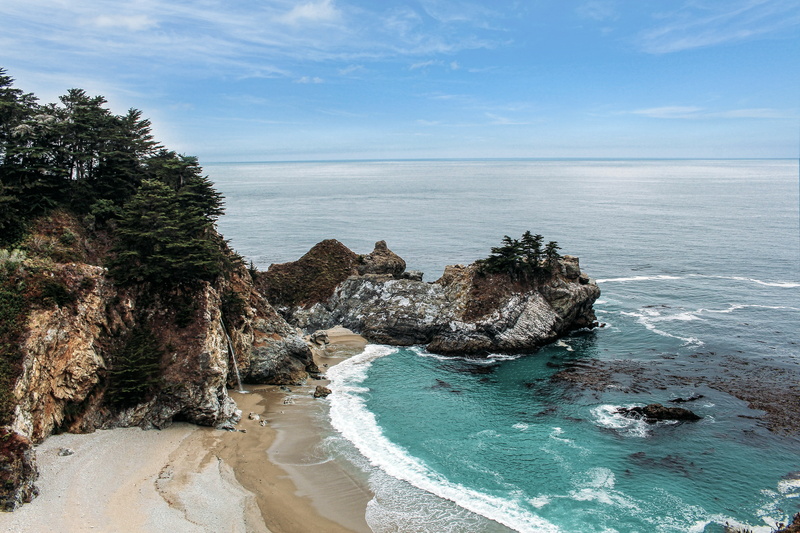 pristine, tree, land, solid, ocean, bluff, coast, coastline, no people, nature, vertical, horizon, bay, outdoors, sky, view, tranquility, nobody, plant