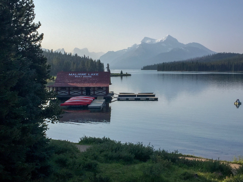 lake, reflection, mountain range, mode of transportation, non-urban scene, water, 2K, scenics - nature, mountain, canada, tranquility, nautical vessel