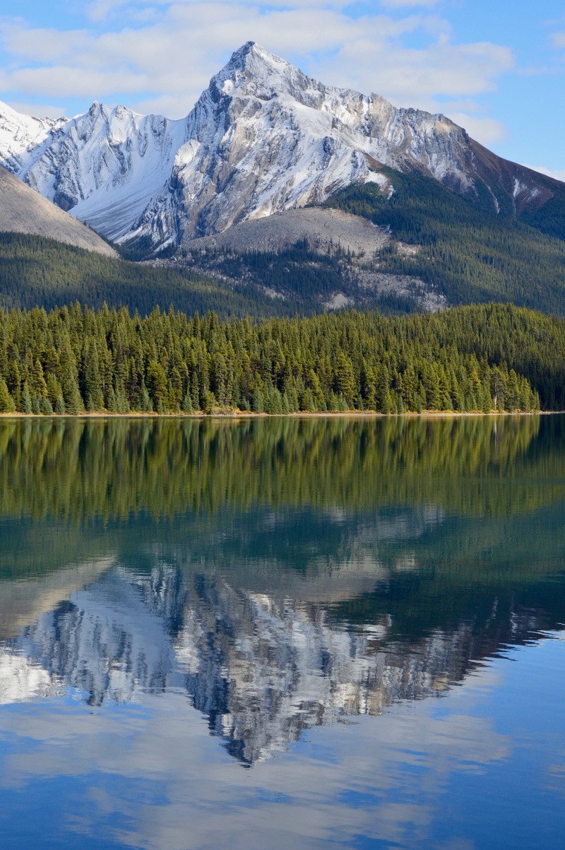 tranquility, mountains, 4K, water, tranquil scene, snow, sky, scenics - nature, national park, landscape, waterfront, snowcapped mountain, tree, no people